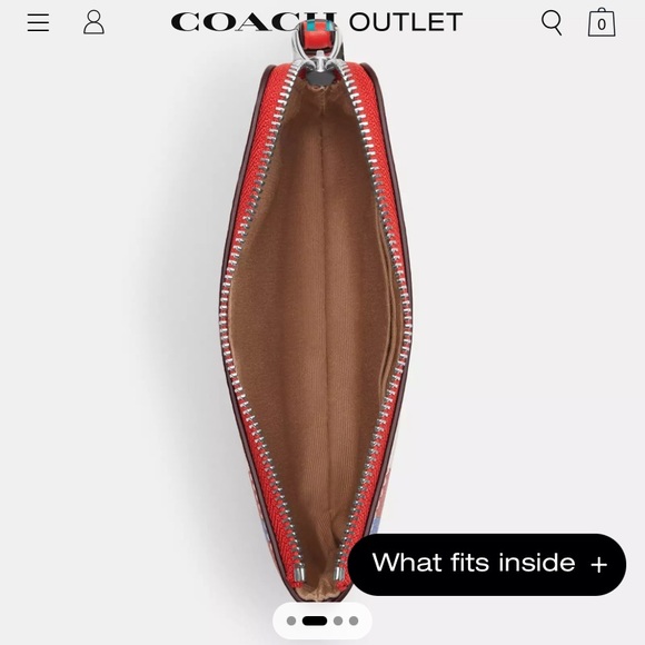 COACH Corner Zip Wristlet With Stripe Print - Picture 8 of 9